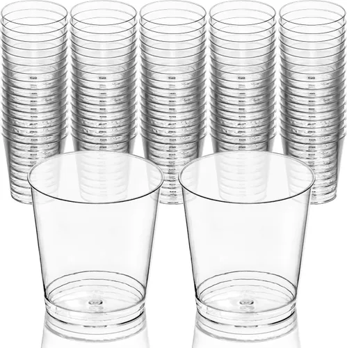 Miniatura 5 de DecorRack Vasos de chupito de 1 oz, 80 vasos de chupito de plástico duro transparente, vasos desechables para fiesta, mini vasos de chupito