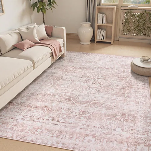 Miniatura 9 de Alfombra de pasillo Lahome 2.5x10, alfombras lavables para la cocina ultradelgadas, antideslizantes, estampado bohemio neutral, alfombra larga