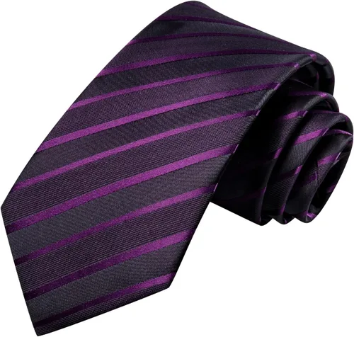 Miniatura 163 de Hi-Tie Corbatas de seda para hombre, diseño de cachemira a rayas, con bolsillo, gemelos cuadrados, conjunto formal de negocios