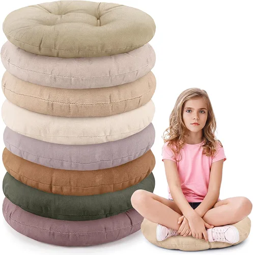 Miniatura 22 de Fumete 16 piezas de 16 pulgadas cojines de piso redondos para niños y bebés, asientos flexibles para salón de clases, almohada de piso para el Arco