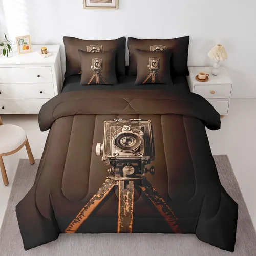 Miniatura 28 de Piano Music 7pcs Comforter King,Musical Notes Bedding Set Kids Girls Boys Teens Room Decor,Retro Graffiti Grey Gold Music Lover Bed in a Multi 11