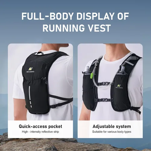 Miniatura 4 de N NEVO RHINO Chaleco para Correr, Chaleco de Hidratación Ligero, Mochila de Agua Aislada con Vejiga de Agua de 1.5L para Senderismo, Camino