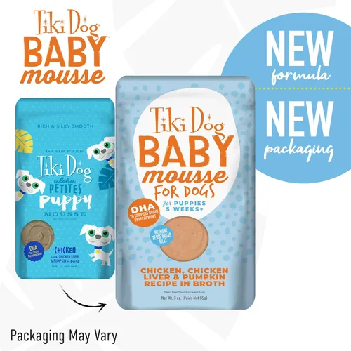 Miniatura 4 de Tiki Dog Baby Mousse - Comida húmeda para perros, pollo, bolsa de 3 onzas (12 unidades)