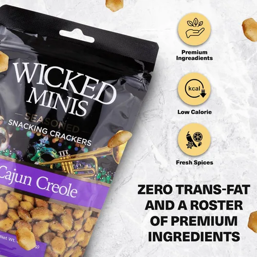 Miniatura 4 de Wicked Minis - Galletas de sopa y ostras, mini sopa inflada con sabor salado y salada, mezcla de aperitivos salados, adornos para ensalada