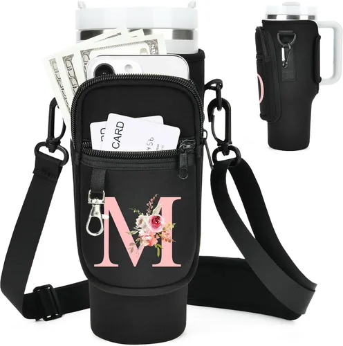 Miniatura 94 de Initial Water Bottle Holder with Strap for Stanley Cup Accessories 40 oz/Simple Modern Tumbler, Birthdays for Women Girls, Water Bottle Carrier Bag