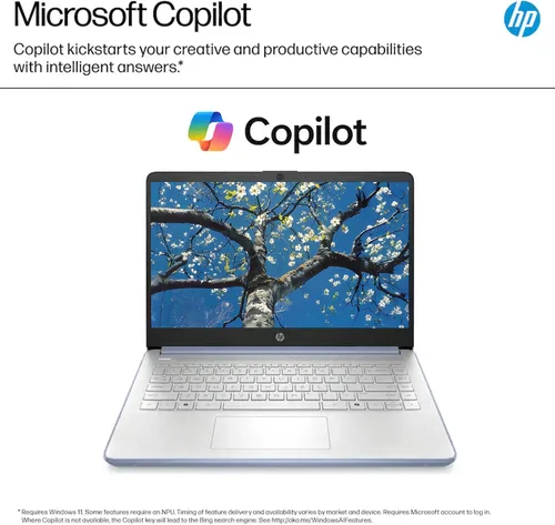 Miniatura 2 de Laptop HP HD de 14" para estudiantes y negocios, Intel Quad-Core N150, 8 GB de RAM, 128 GB UFS, 1 año de Office 365, cámara web, HDMI, Bluetooth