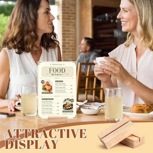 Miniatura 5 de FSWCCK 10 soportes de madera para tarjetas de lugar, soportes de madera para números, soporte para fotos, soportes acrílicos para ceremonia, fiesta