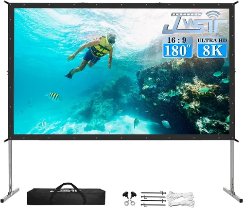 Miniatura 9 de Pantalla de Proyector para Interiores, JWSIT Pantalla de Cine para Exteriores de 100 pulgadas - PVC Mejorado de 3 Capas 16:9 Pantalla de Proyector