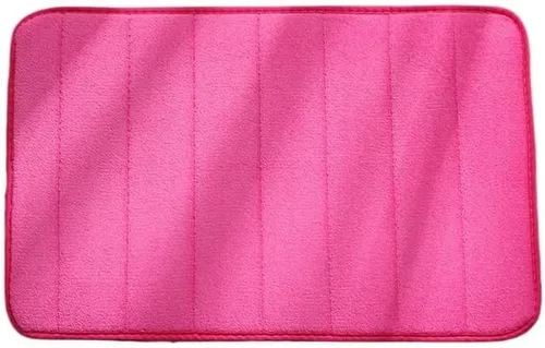 Miniatura 3 de Alfombra antideslizante de Baño para el Hogar, alfombra de lana de coral, absorción de agua, antideslizante, espuma viscoelástica, absorbente, Rojo