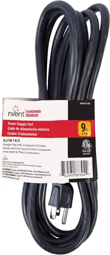 Miniatura 4 de Bergen Industries Inc PS915143 Cable de herramienta de alimentación y de electrodoméstico de 3 cables, 9 pies, 14 AWG, 15A/125V AC, 1875W