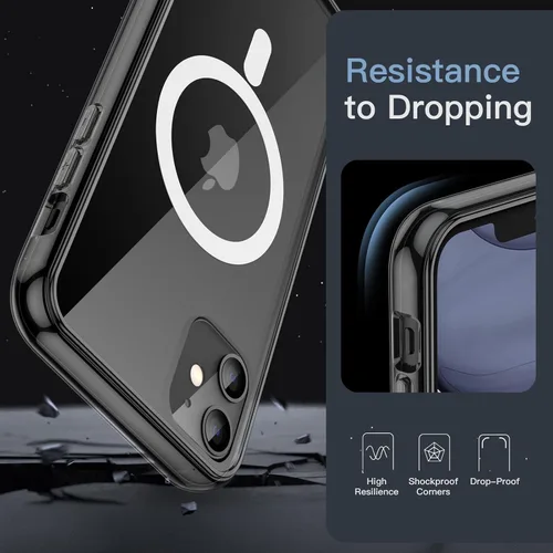 Miniatura 6 de JETech Funda magnética para iPhone 11 de 6.1 pulgadas, compatible con carga inalámbrica MagSafe, a prueba de golpes, parte trasera transparente