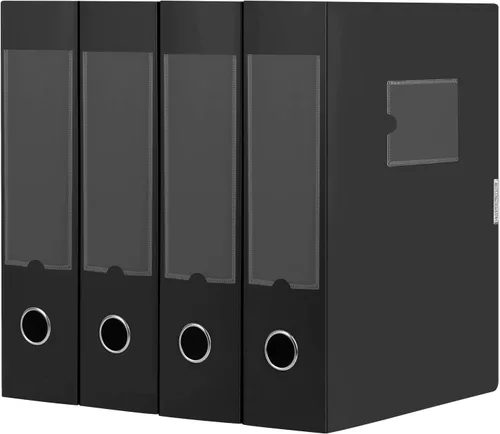 Miniatura 11 de HUA JIE Cajas de almacenamiento A4 de plástico con tapa, organizador de carpetas de archivos, caja de archivos para oficina, papel tamaño carta