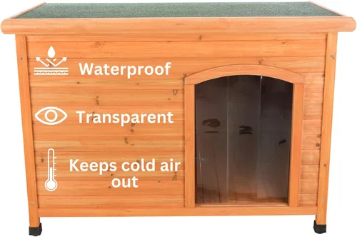 Miniatura 5 de Trixie Productos para mascotas Puerta de plástico para Caseta de perro de techo plano , plástico claro