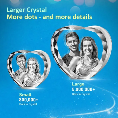 Miniatura 5 de HAN'S LASER Foto de cristal 3D, Día de San Valentín personalizable, aniversario, cumpleaños, regalos para parejas, regalos personalizados con tu
