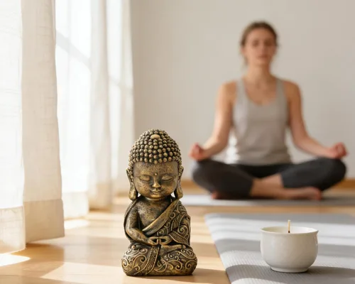 Miniatura 3 de Estatua de Buda para bebé, decoración de interior, 8 pulgadas, de resina, oración, estatua de Buda espiritual, decoración de habitación, regalos zen