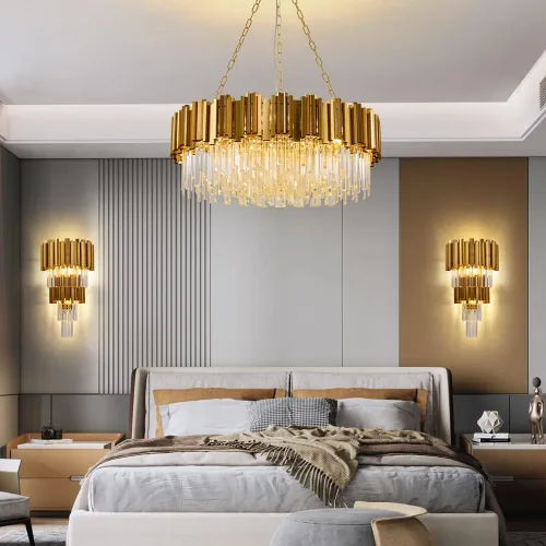 Miniatura 3 de WABON Aplique de pared moderno, iluminación de pared de cristal, luces de pared de mediados de siglo para pasillo, baño, dormitorio, cromado