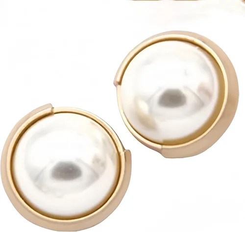 Miniatura 6 de 5 piezas de botones de oro con perlas de metal para mujer, botones para abrigo de suéter, decoración para ropa, accesorios de costura y manualidades