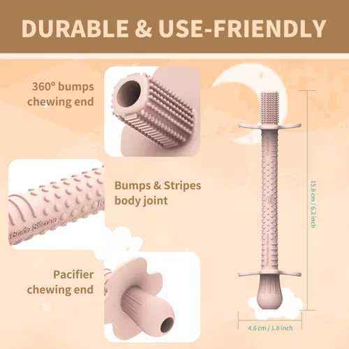 Miniatura 4 de Pajitas de dentición para bebés, mordedores de tubo de silicona para bebés de más de 3 meses, palos de mordedores huecos blindados para bebés