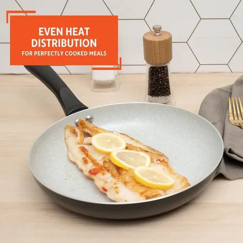 Miniatura 5 de IMUSA - Sartén para freír Premier de cerámica antiadherente de 9.5" con mango de tacto fresco, negro mate
