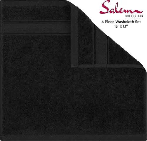 Miniatura 2 de American Soft Linen - Juego de toallas de mano Salem, 4 unidades de lujo de 600 GSM, 100 % algodón para baño, toallas de 13 x 13 pulgadas de mano