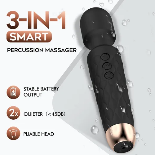 Miniatura 4 de Masajeador personal, masajeador inalámbrico de mano, potente combinación, impermeable y portátil, distancia de estrés mágico, adecuado para dolor