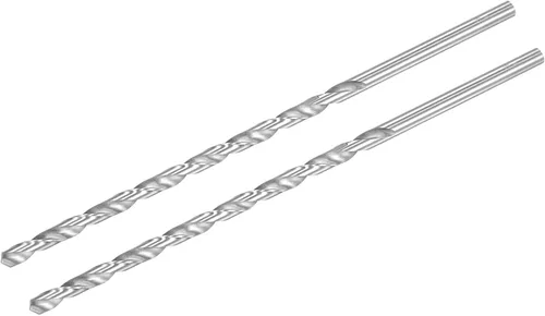 Miniatura 27 de uxcell HSS (acero de alta velocidad) Brocas helicoidales extralargas, diámetro de taladro de 0.118 in de diámetro de 7.874 in de longitud