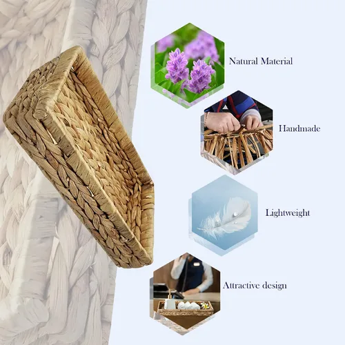 Miniatura 3 de Toallero tejido rústico de hierba marina para spa, jacinto de agua de granja, servilleta para escritorio