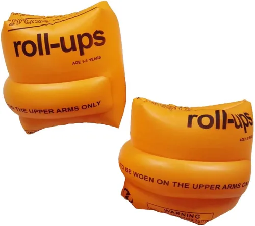Topsung Floaties Bandas de Brazo Flotador Flotadores de anillos Tubo armlets para niños y adultos _Azul + Naranja