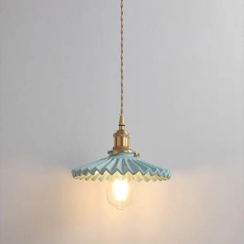 Miniatura 12 de Lámpara colgante de cerámica negra para isla de cocina, pantalla festoneada de cerámica, estilo granja, vintage, luces colgantes de techo