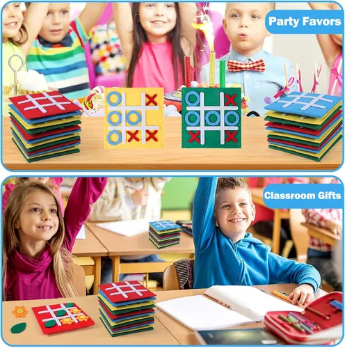 Miniatura 7 de Paquete de 30 Mini Juegos de Mesa Tic Tac Toe para Niños y Familia, Obsequios para Fiestas de Cumpleaños, Rellenos para Bolsas de Dulces para Niños