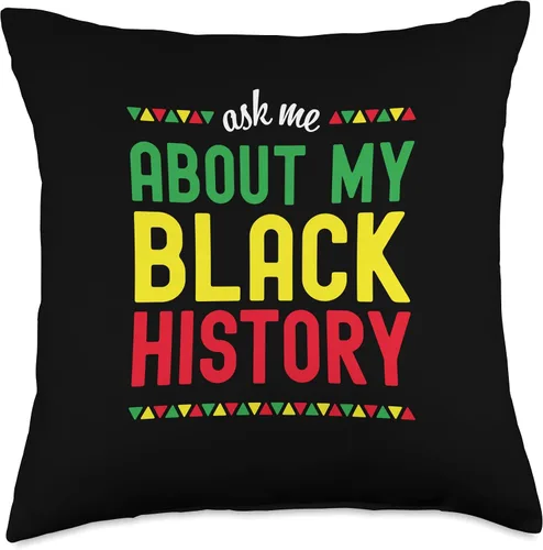 Miniatura 4 de Black History Month African Pride Apparel Ask Me About My Black History Afro African Throw Pillow, 16 x 16 pulgadas, multicolor