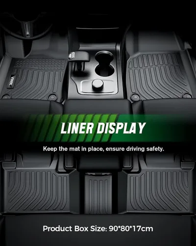 Miniatura 2 de VIWIK Alfombrillas de Piso para Dodge Ram 1500 2019-2024 Crew Cab con Caja de Almacenamiento Bajo el Asiento (NO para Classic), Alfombrillas