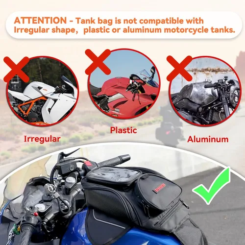 Miniatura 3 de Bolsa Dracarys para tanque de motocicleta - Bolsa Oxford negra para motocicleta con fuerte imán para Honda, Yamaha, Suzuki, Kawasaki, Harley