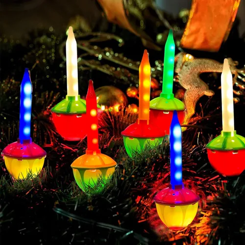 Luces de burbujas de Navidad vintage, 7.5 pies para exteriores, coloridas decoraciones de Navidad con 8 luces LED parpadeantes de burbujas