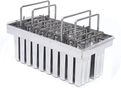 20 moldes de acero inoxidable para helados congelados, soporte para palitos de helado comercial, bandeja para congelador, color plateado, 0.031 in