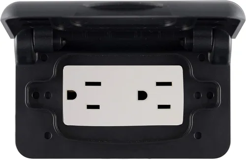 Miniatura 2 de RVGUARD Cubierta de receptáculo resistente a la intemperie con muelle para RV en negro (incluye receptáculo)