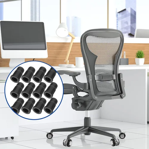 Miniatura 4 de NUOBESTY 40 fundas de repuesto para casquillo de rueda, insertos de vástago de goma de 1.18 x 0.78 pulgadas para sillas de oficina, ruedas, muebles