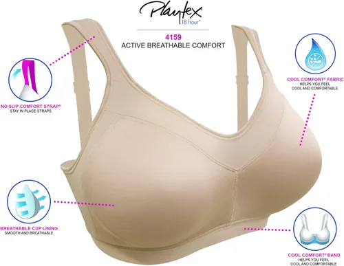 Miniatura 6 de Playtex Women's 18 Hour Wireless Seamless Full-Coverage T-Shirt Bra with Smoothing Support, Us4159