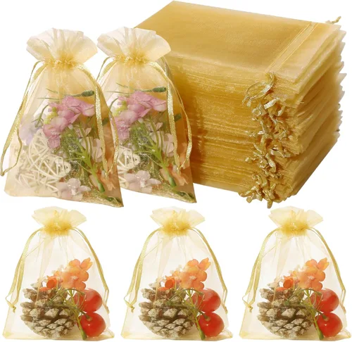 Miniatura 19 de Hopttreely 100 bolsas de organza transparentes premium, bolsas de regalo para bodas blancas, bolsas de joyería de 4 x 4.72 pulgadas para fiestas