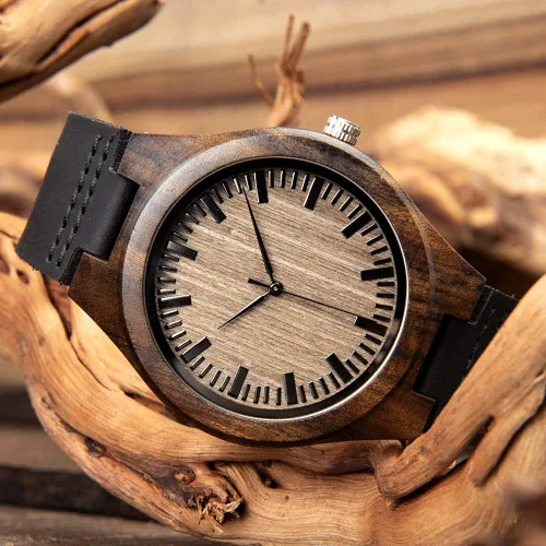 Miniatura 5 de Reloj de pulsera en madera con mensaje gravado personalizado para hombre, regalo para esposo, novio, padre, hijo, familiares y amigos