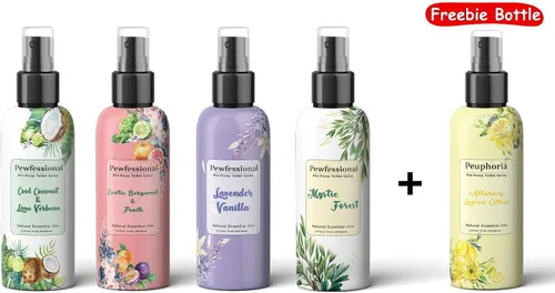 Miniatura 2 de Spray de excremento para inodoro, spray de inodoro Pre Poo, eliminador de olores de baño y ambientador, 2.5 onzas, paquete de 5