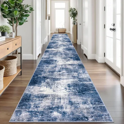 Miniatura 283 de IOHOUZE Alfombra pequeña abstracta de 2 x 3 pies, alfombra de entrada lavable para entrada interior, alfombras con respaldo de goma, alfombra gris