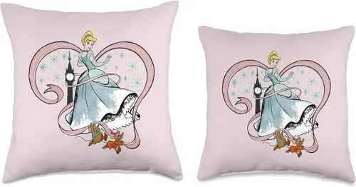 Miniatura 3 de Disney Almohada rosa con diseño de corazón de Cenicienta Princesa