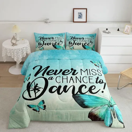 Miniatura 42 de Manfei - Juego de edredón para amantes de la gimnasia y la danza, tamaño individual, juego de ropa de cama romántica con diseño de cielo estrellado