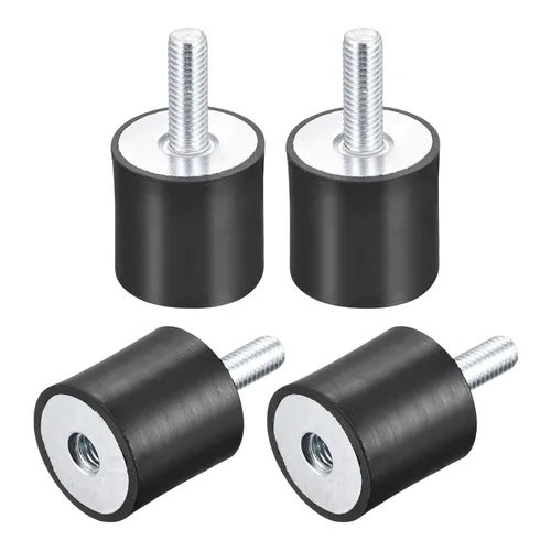 Miniatura 14 de uxcell Amortiguador de choque D20mmxH15m m del aislador de la vibración del macho/femenino de los soportes 4pcs M6 de goma