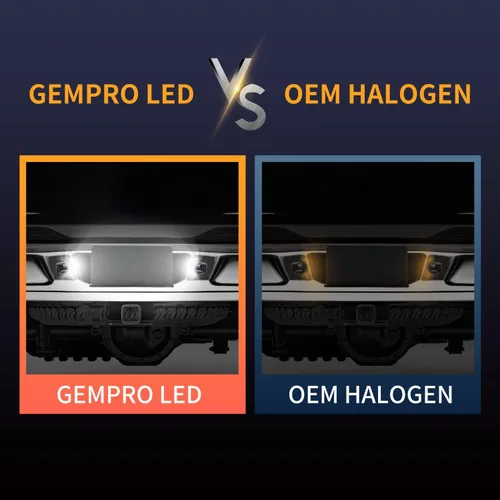 Miniatura 6 de Gempro Luz LED de matrícula para Dodge Dakota 1997-2011 luz trasera 2 piezas, 6000 K blanco