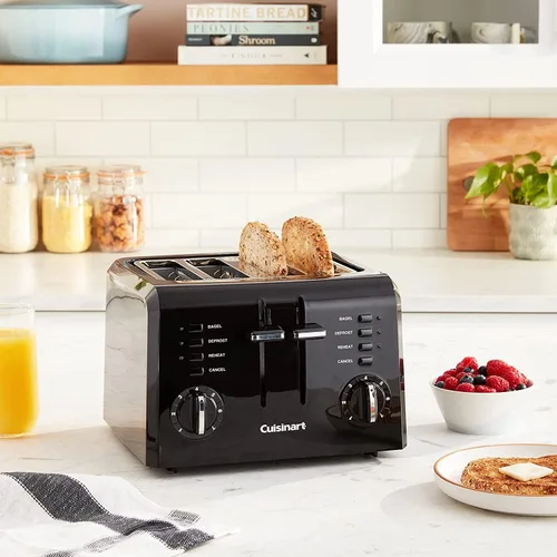 Miniatura 6 de Cuisinart Tostadora compacta de plástico de 4 rebanadas, color negro, CPT-142BKP1