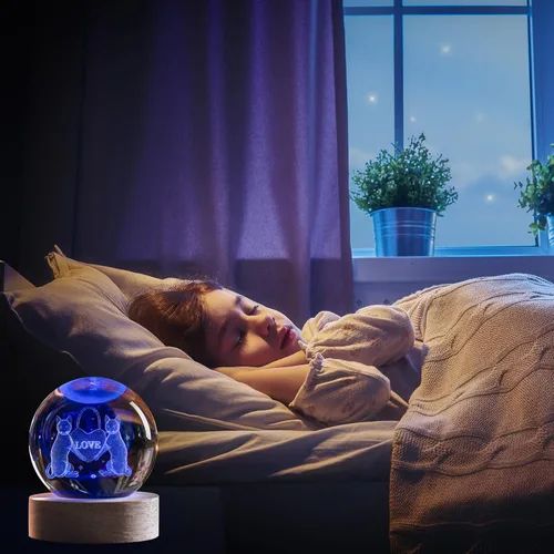 Miniatura 2 de Luz romántica de regalo de cristal para gatos, luz nocturna 3D para parejas, Love-Cat
