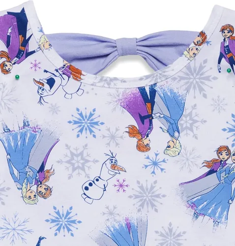 Miniatura 3 de Disney Minnie Mouse Princess Ariel Elsa Girls Crossover Tank Top Dolphin Active and French Terry Shorts Infant to Big Kid