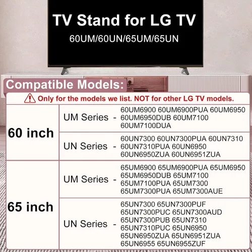 Miniatura 2 de Soporte para patas de TV LG, patas de soporte de TV para LG TV Stand 60UM/65UM/60UN/65UN 65UM6900 65UM6950 65UM7100 65UM7300 65UN7300 65UN6950